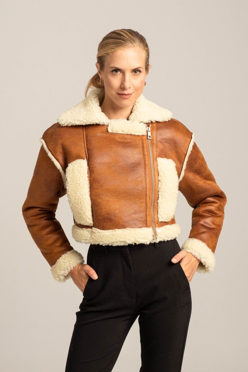 Sheepskin biker μπουφάν
