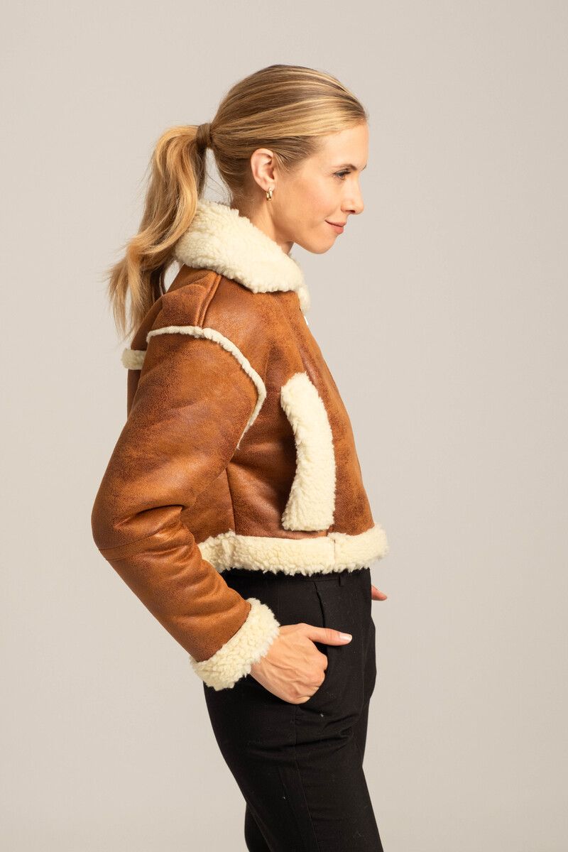 Sheepskin biker μπουφάν