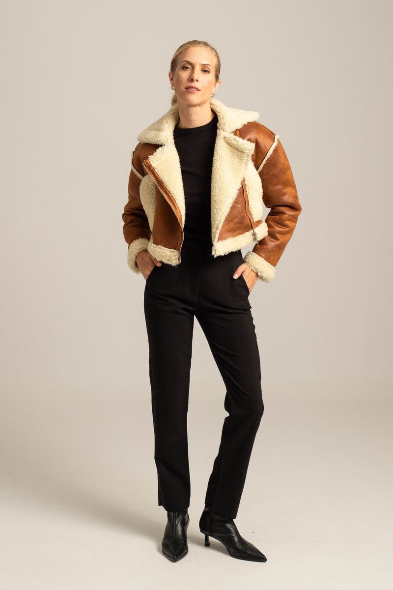 Sheepskin biker μπουφάν