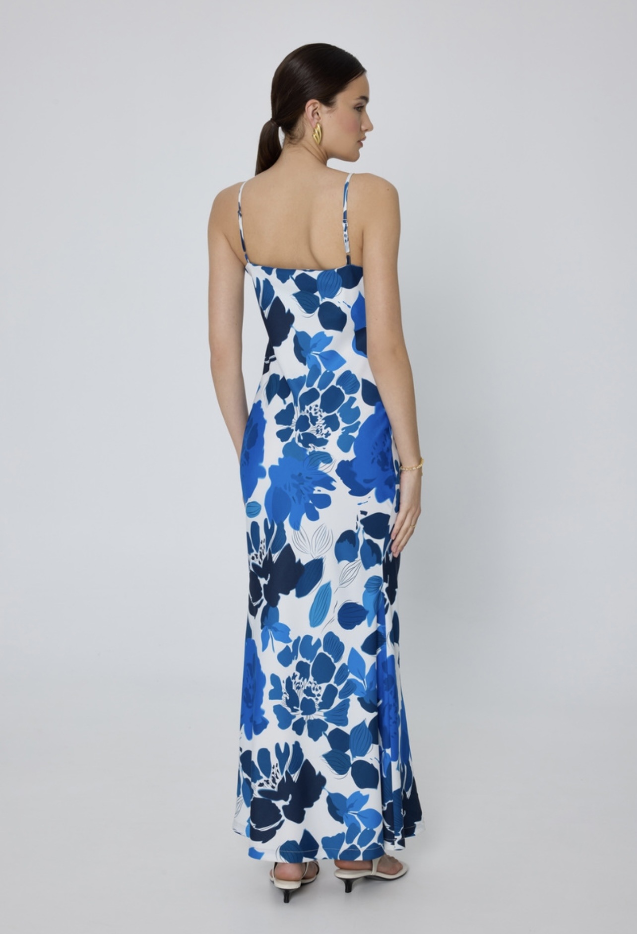 Μαξι σατεν φλοραλ φόρεμα