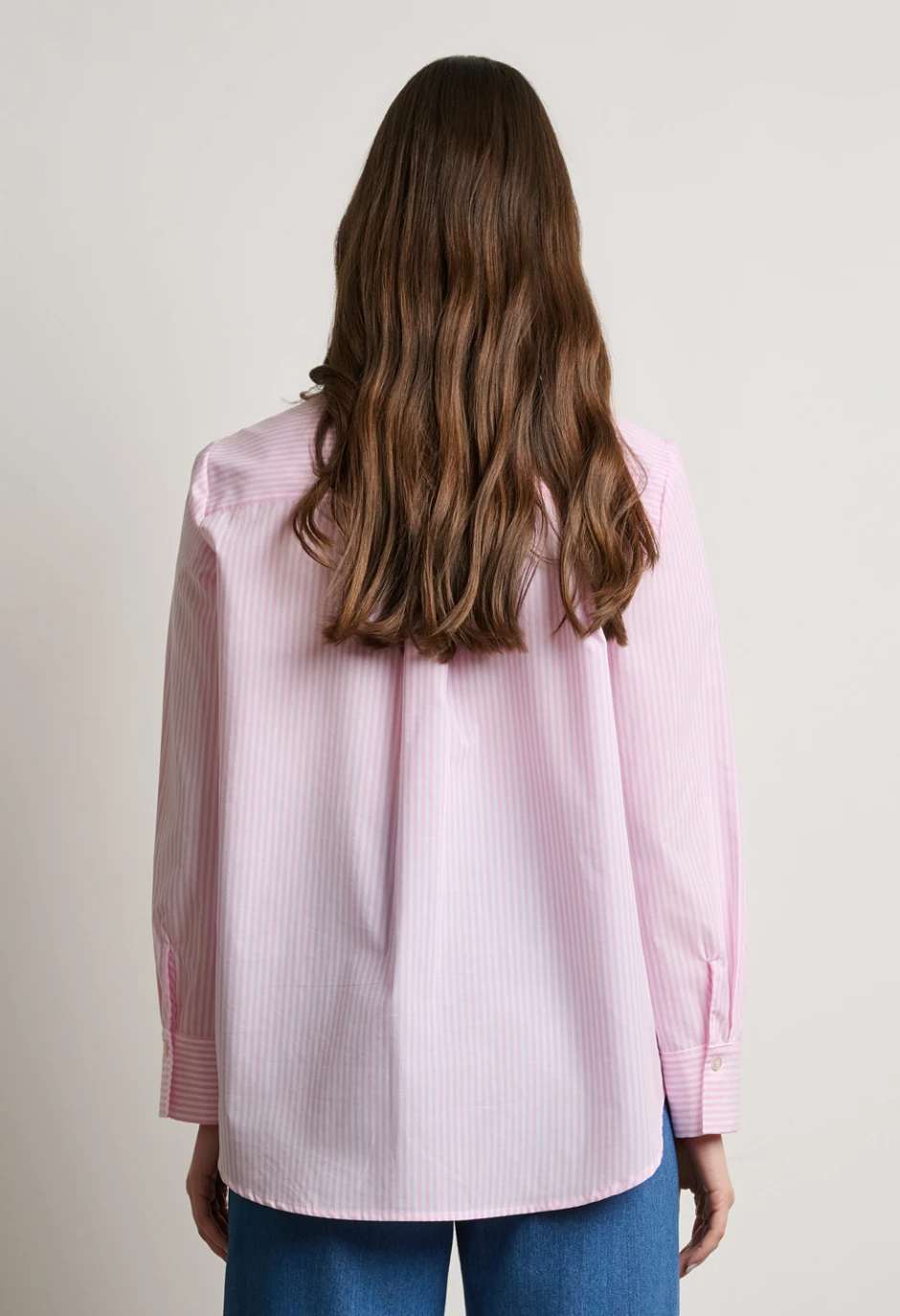 Ροζ ριγέ πουκάμισο