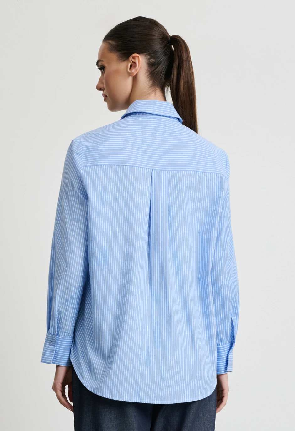 Σιέλ ριγέ πουκάμισο
