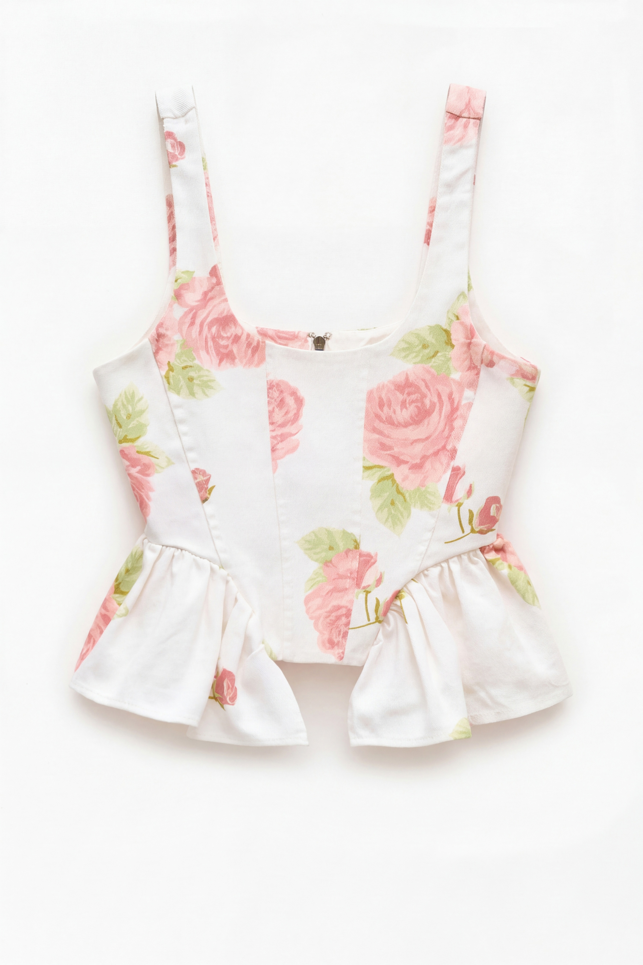 Top floral με φερμουάρ 